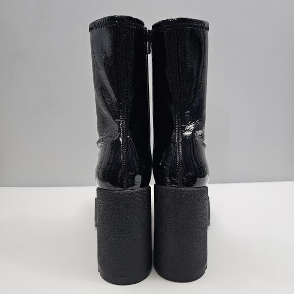 NEW Jeffrey Campbell Refresh Ankle Boot Women 9 Black Glossy Patent Y2K Platform - Picture 7 of 14
